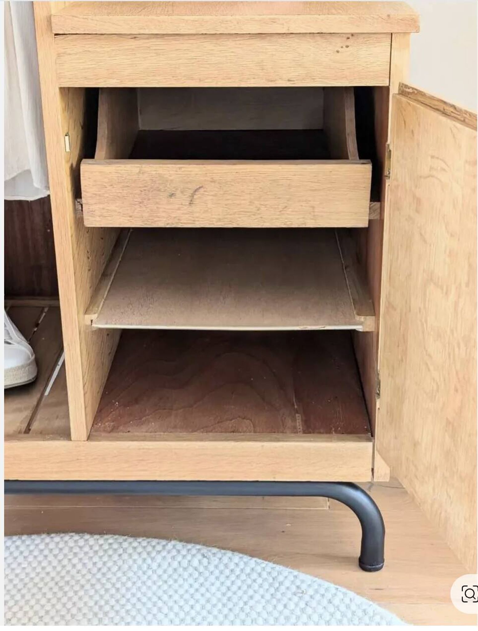 Asymmetrical vintage wardrobe renovated oak