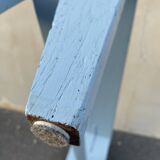 Blue painted wooden bench