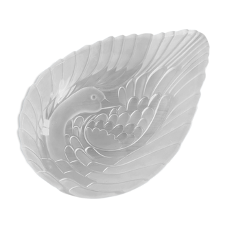 Coupe en verre ciselé forme cigne
