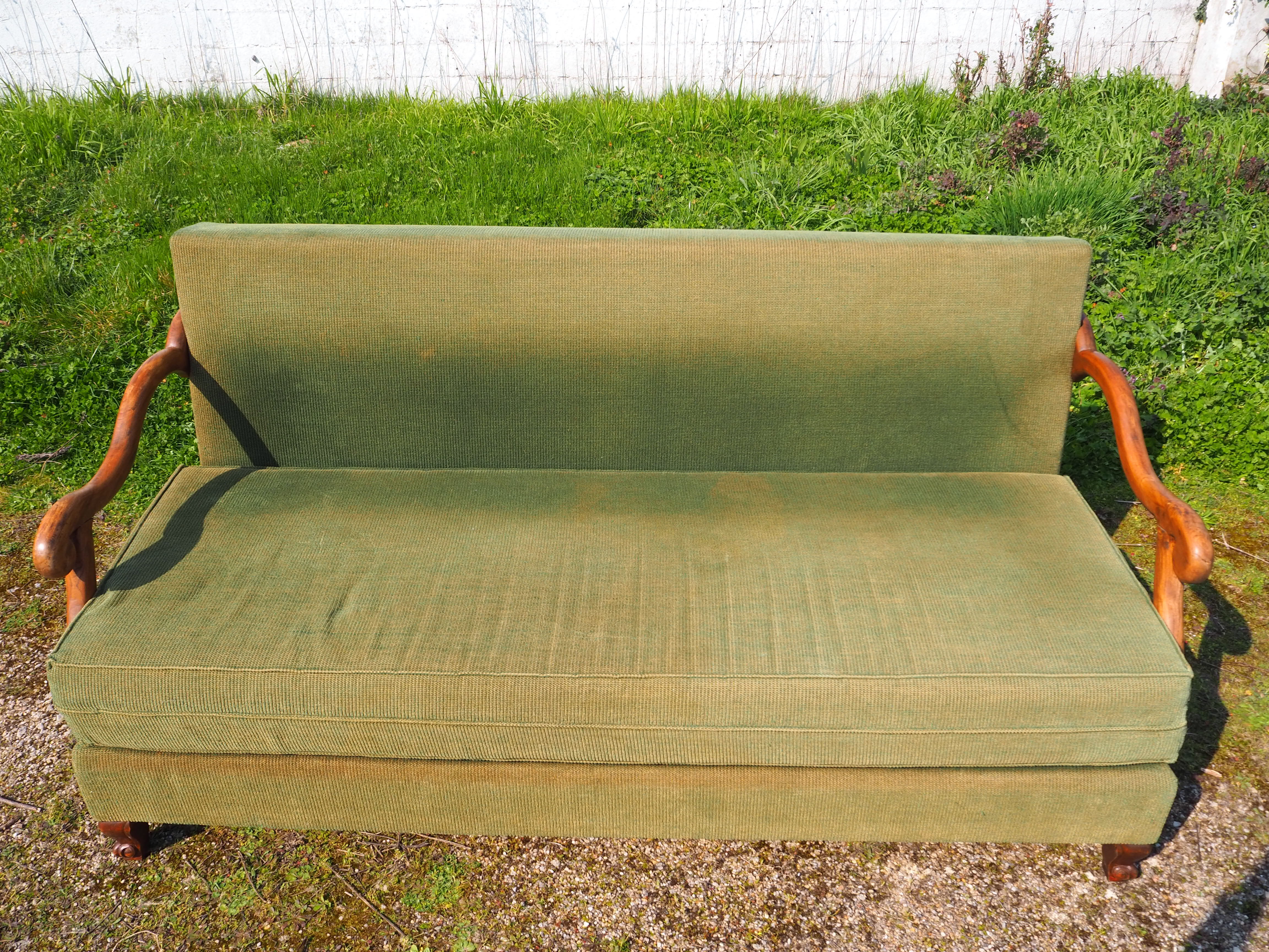 Louis XIII Style Convertible Sofa Sheep Bones