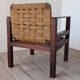 Vintage wooden armchair and braided rope circa 1950