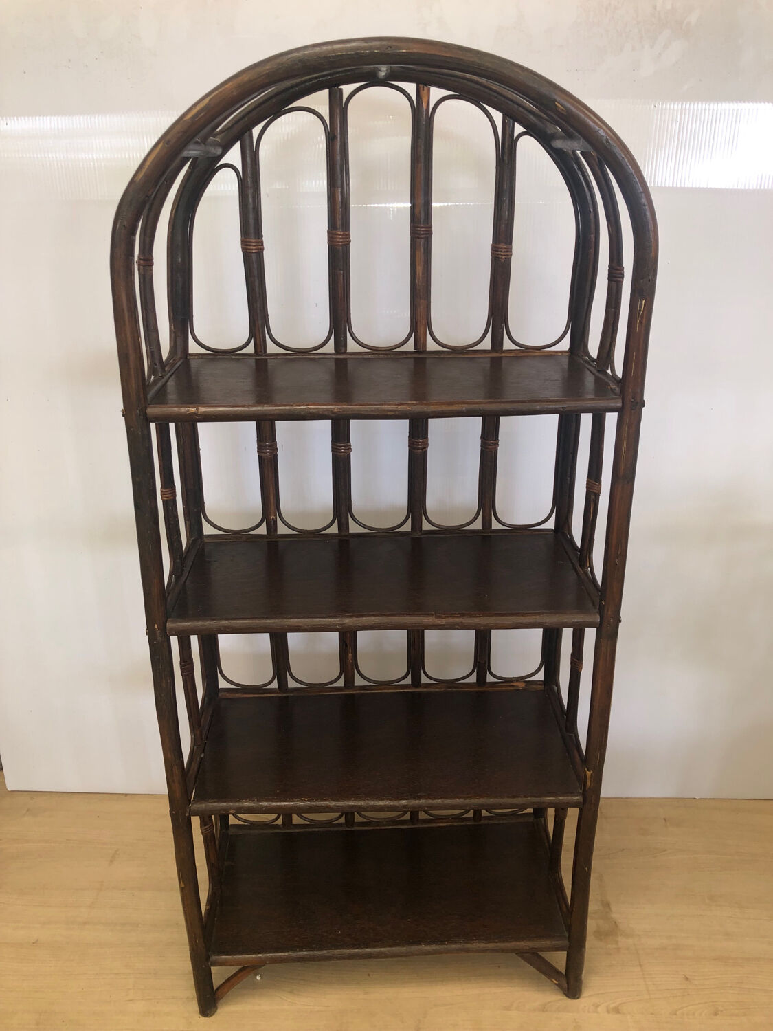 Vintage rattan bookcase