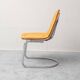 Set of 4 vintage Gastone Rinaldi chairs in chromed steel and yellow fabric, 1970s modernism