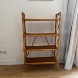 Vintage rattan bookshelf