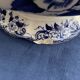Antique salad bowl, Creil and Montereau, in earthenware, Flora model with blue bindweed, 19th century