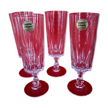 4 flûtes à champagne neuves cristal d arques Louvre
