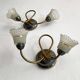 Pair of Art Deco double tulip wall lights