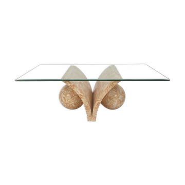 Table basse en pierre Magnussen Ponte , années 1980