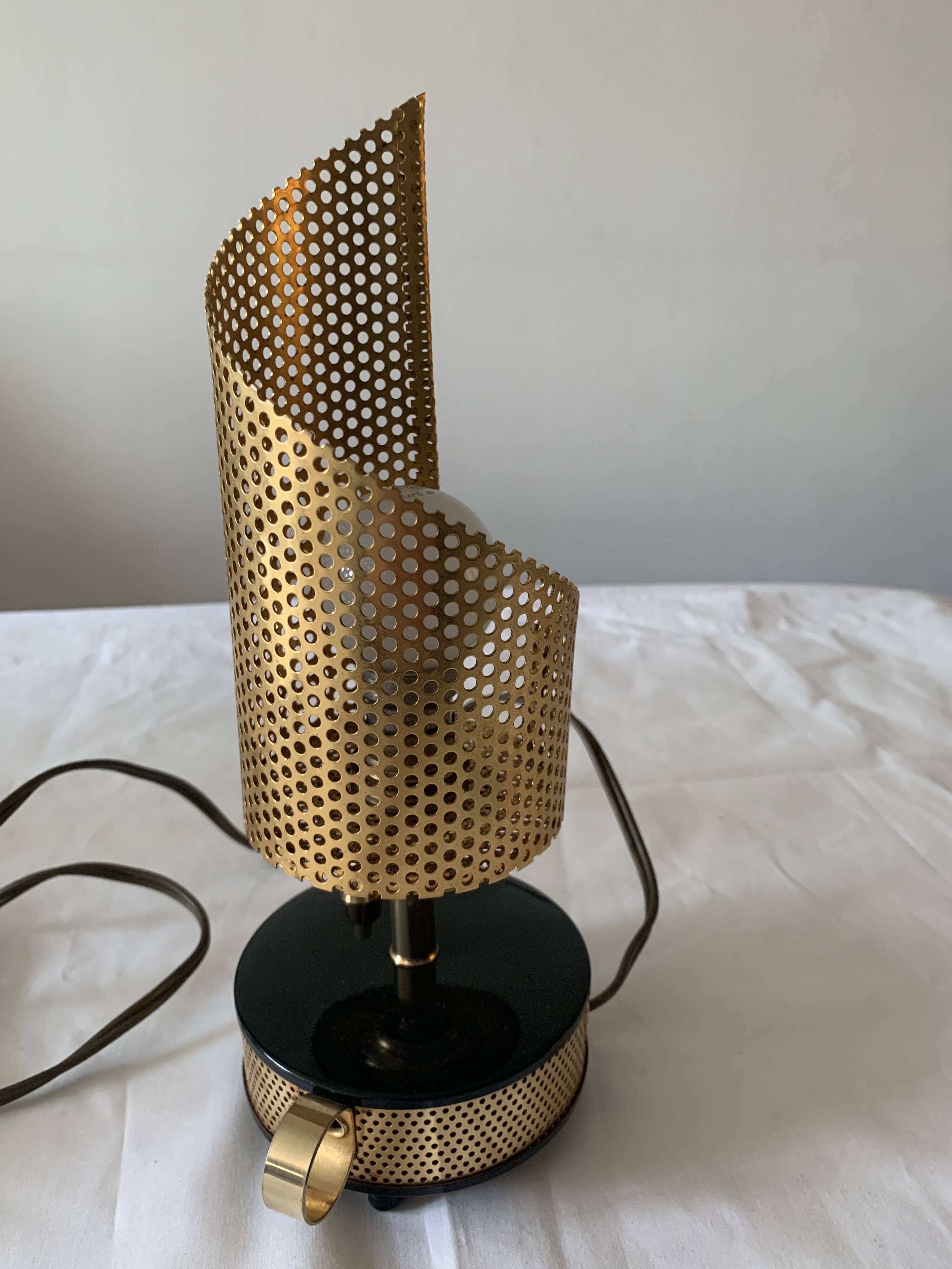 Perforated metal night light.