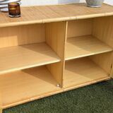 Low buffet / sideboard Dal Vera bamboo rattan vintage 1970s