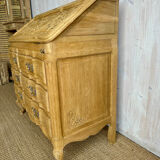 Antique oak secretary – light polished wood – Louis XV style
