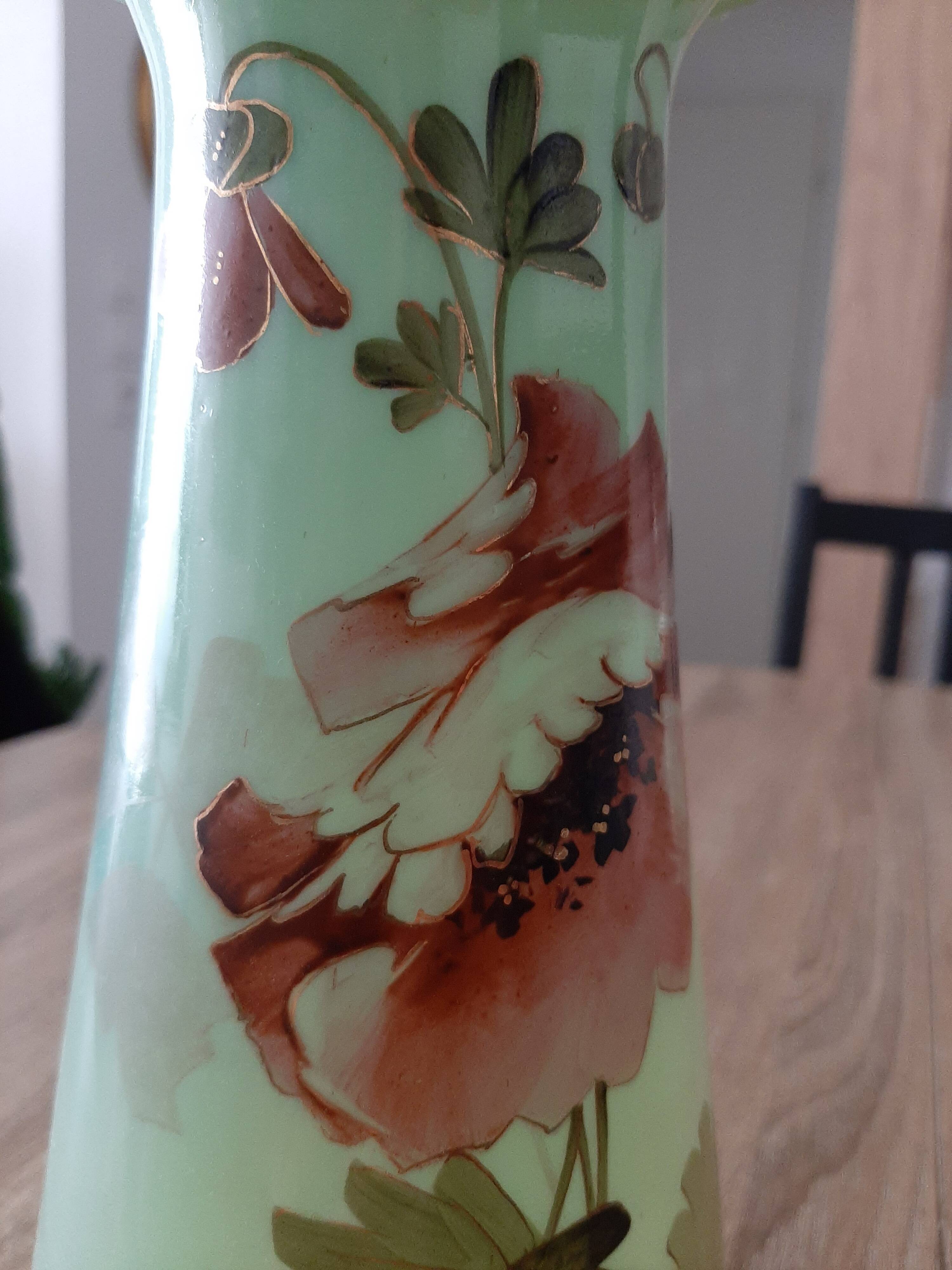 19th-century opaline blown vase