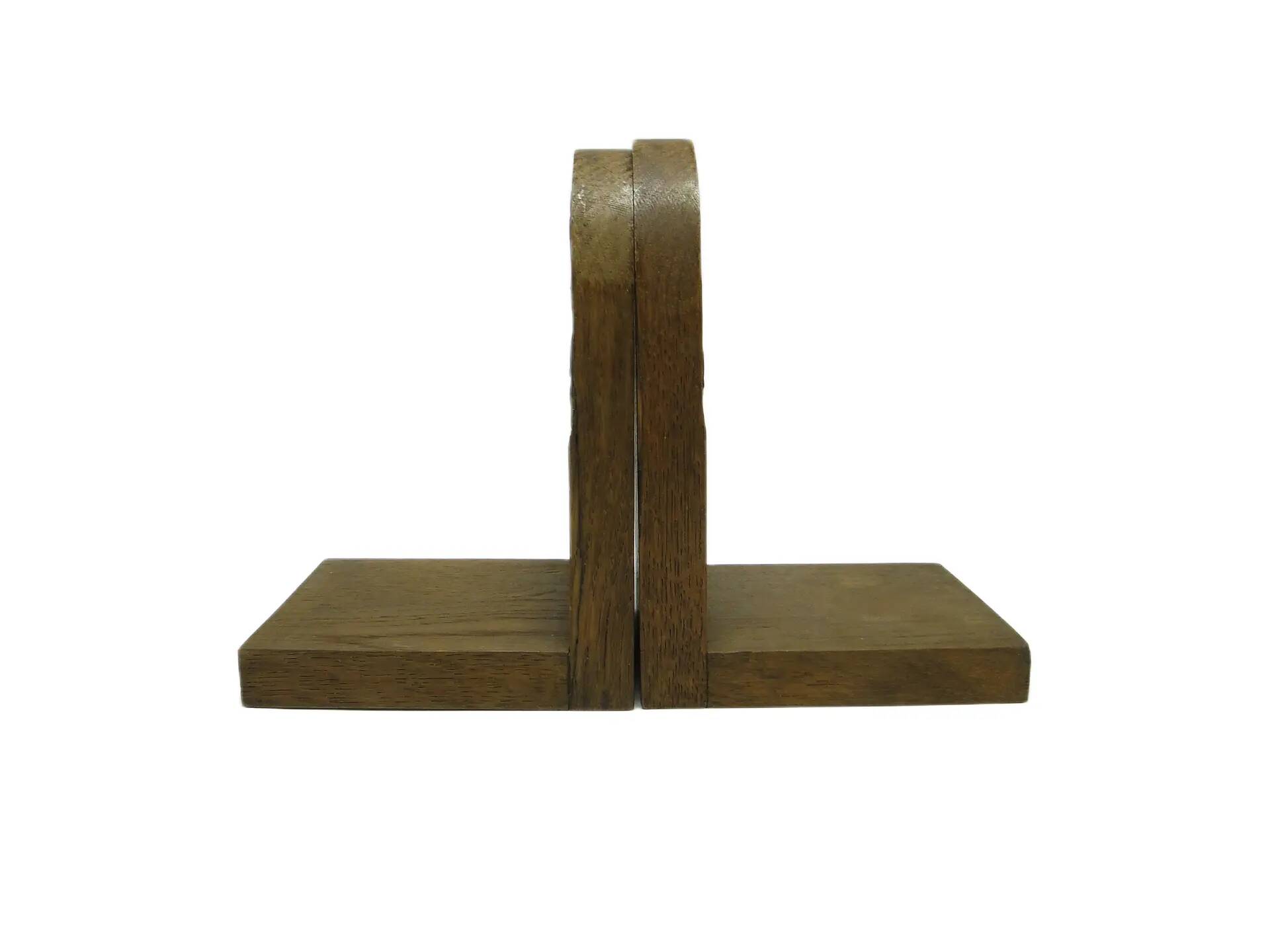Pair of bookends, Art Nouveau, walnut, Austria, early 20th century