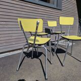 4 vintage Formica yellow chairs