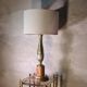 Very large classic luxury lamp bronze and wood