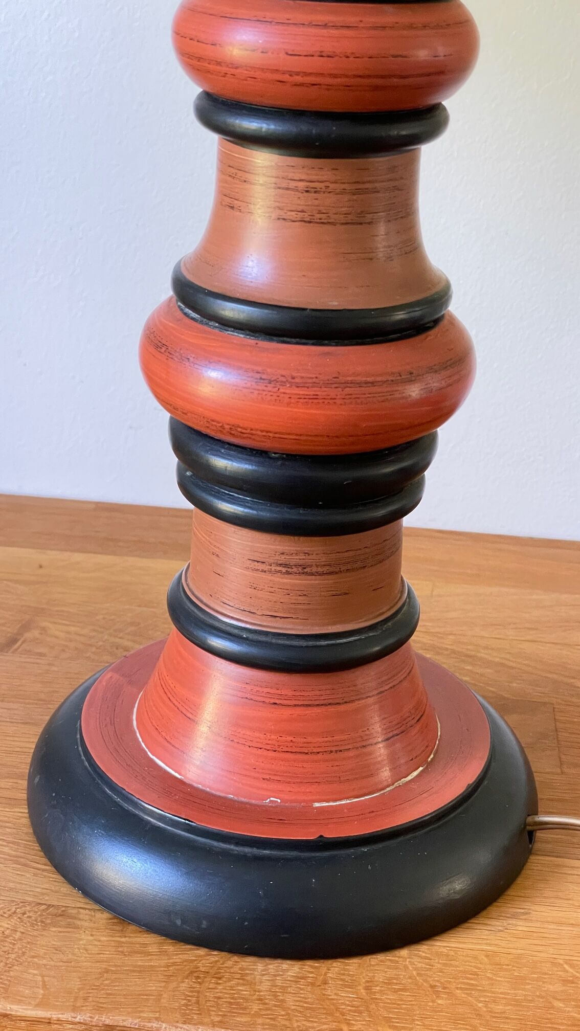 Vintage Italian turned wood lamp