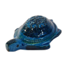 Vintage turtle paperweight, Bitossi, Aldo Londi, Rimini blue.