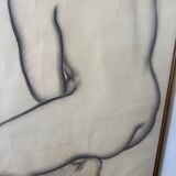 Grand tableau nu fusain André Jaoul
