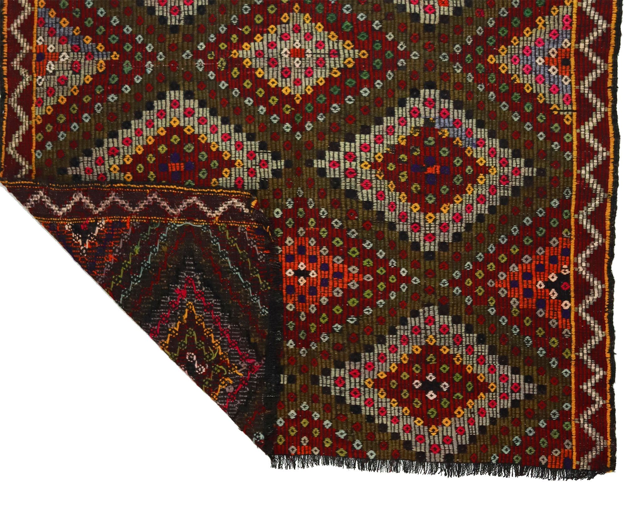 Anatolian handmade kilim rug 243 cm x 180 cm