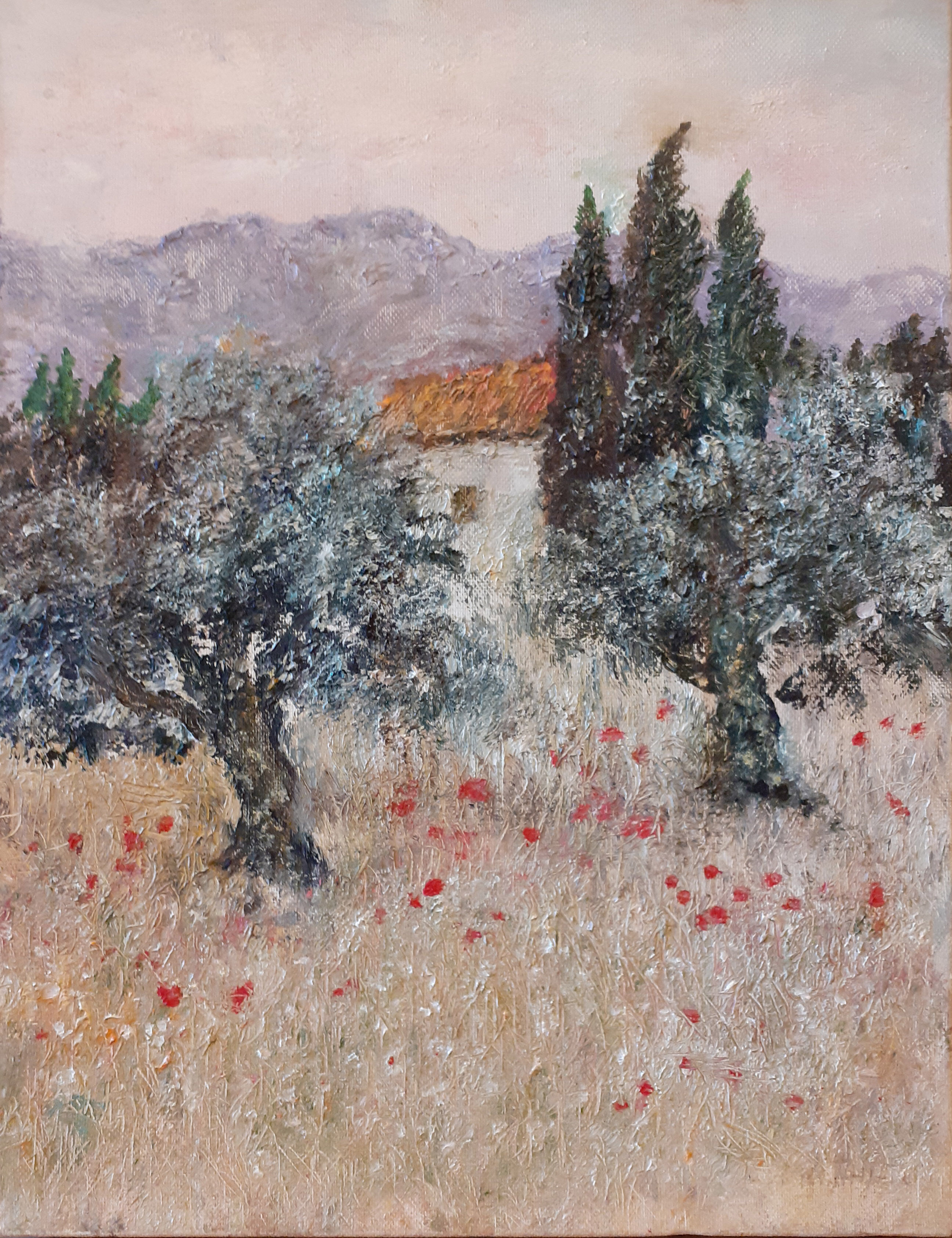 Landscape with olive trees