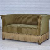 1970s, Danish 2-seater sofa, original green furniture velour.
