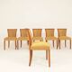 Vintage dining chairs art deco geometric jacquard set of 6