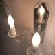 Wall applique, two-pointed glass chandelier, chiseled mirror and steel, 20th