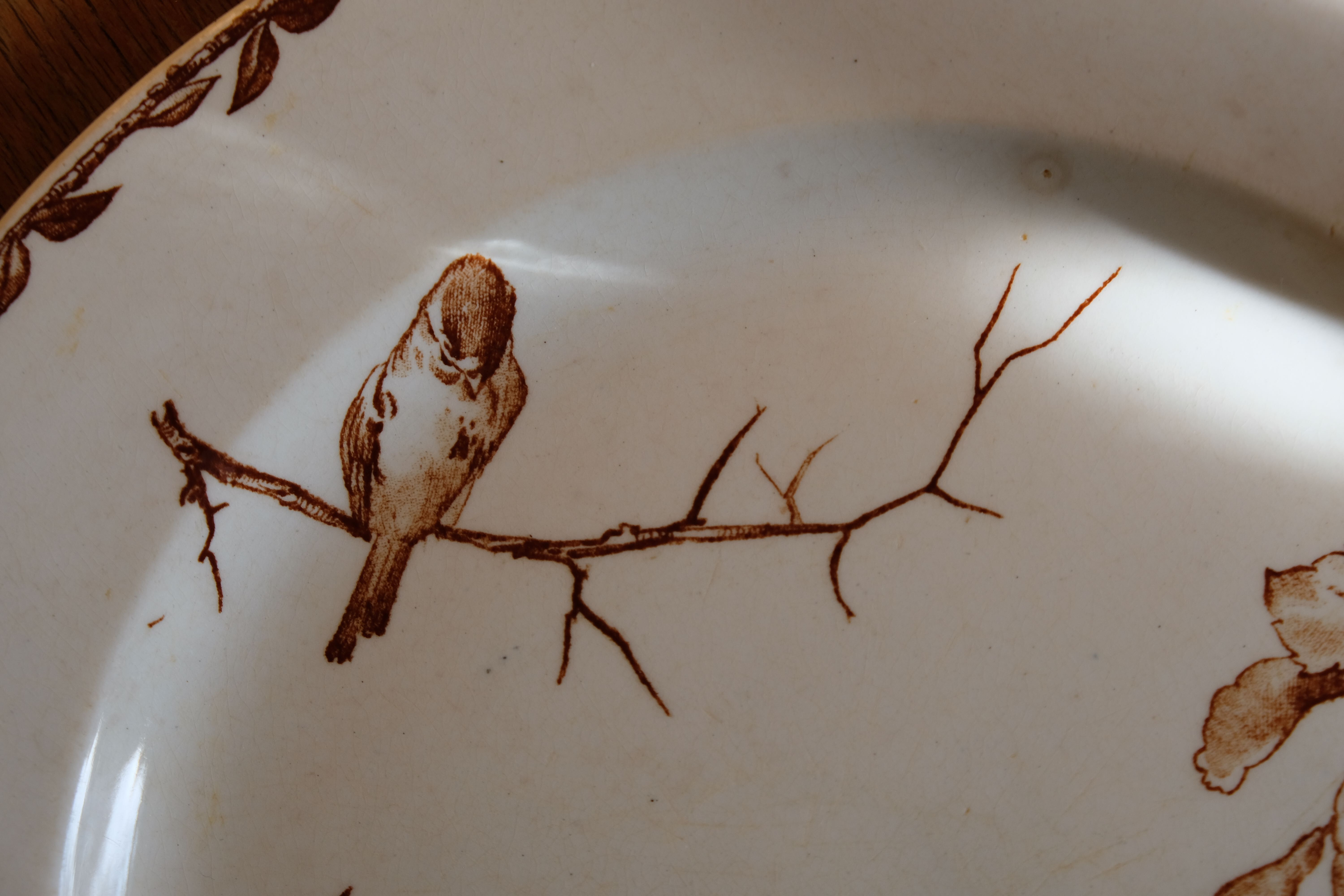 Antique brown Oxford model plate, HB - Choisy-le-Roy Co., 1900s