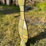 Grand vase en céramique émaillée vert olive Art déco