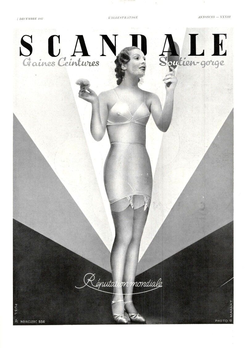 Vintage poster 30s Scandal Lingerie