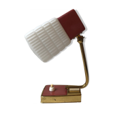 Vintage bedside lamp year 50 brass lampshade opaline adjustable . Good condition.