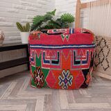 Handmade Berber pouf in wool 60 X 60 X 20 CM
