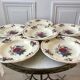 Set of 6 hollow plates Digoin Sarreguemines model Agreste 50s
