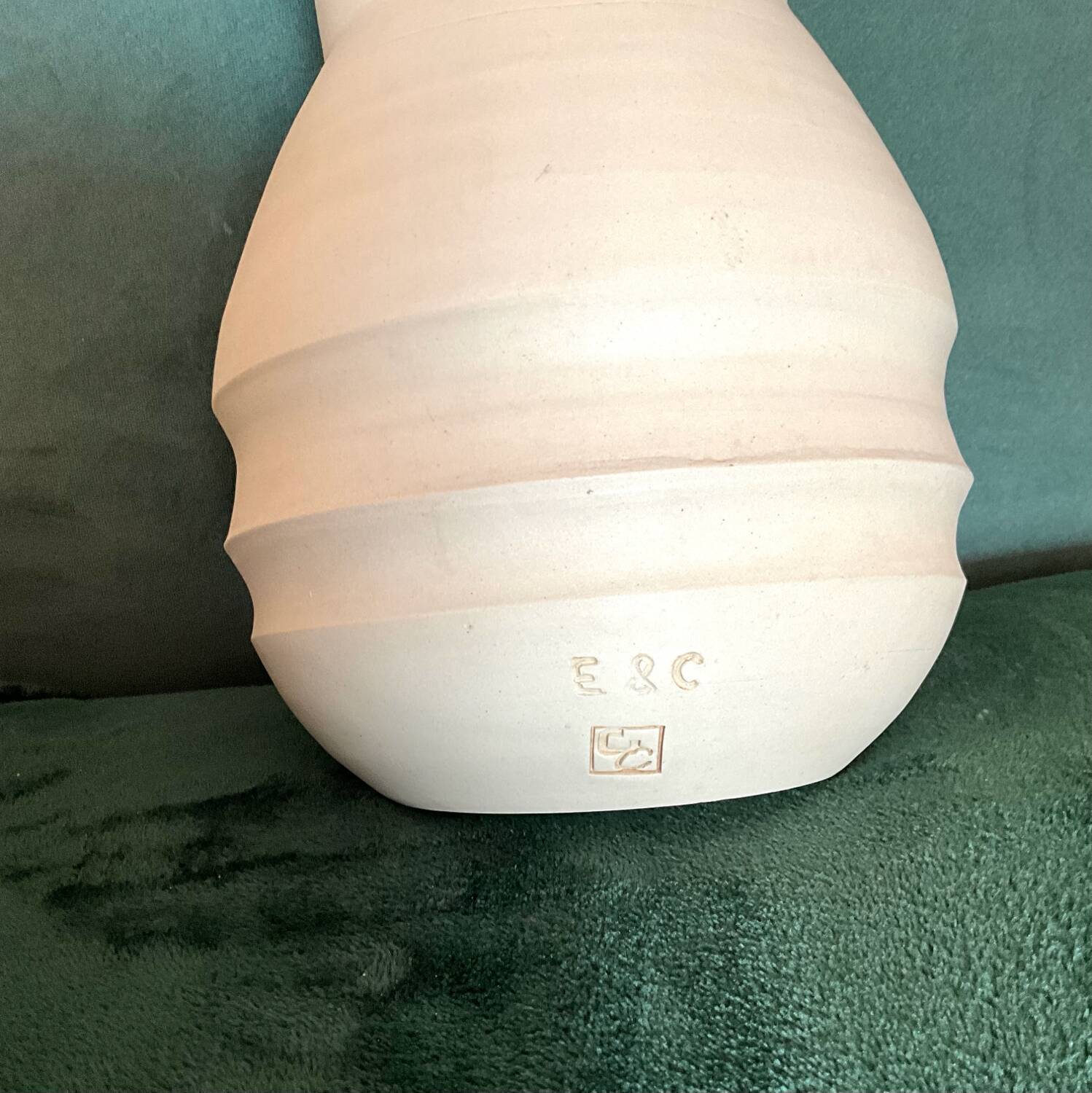 Vase céramique en grès beige