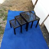 Black nesting tables by Pierre Vandel
