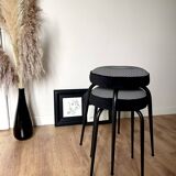 Black and white stools