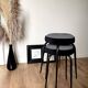 Black and white stools
