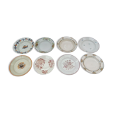 Assorted 8 brown/green plates