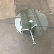 Postmodern Italian side table from the Help series in glass by Paolo Bistacchi for Albed, Milan.