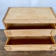 Commode vintage moderniste en orme massif 3 tiroirs