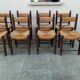8 vintage straw chairs from the 1950s.
