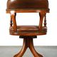 Swivel English style Chesterfield armchair/office chair in brown cowhide