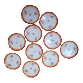 10 scalloped plates in French porcelain