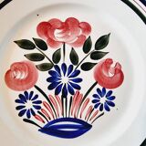 Lot de 6 Assiettes Apéritives Rustiques en Porcelaine HBCM Mulhouse Motif Printemps avec bord relevé