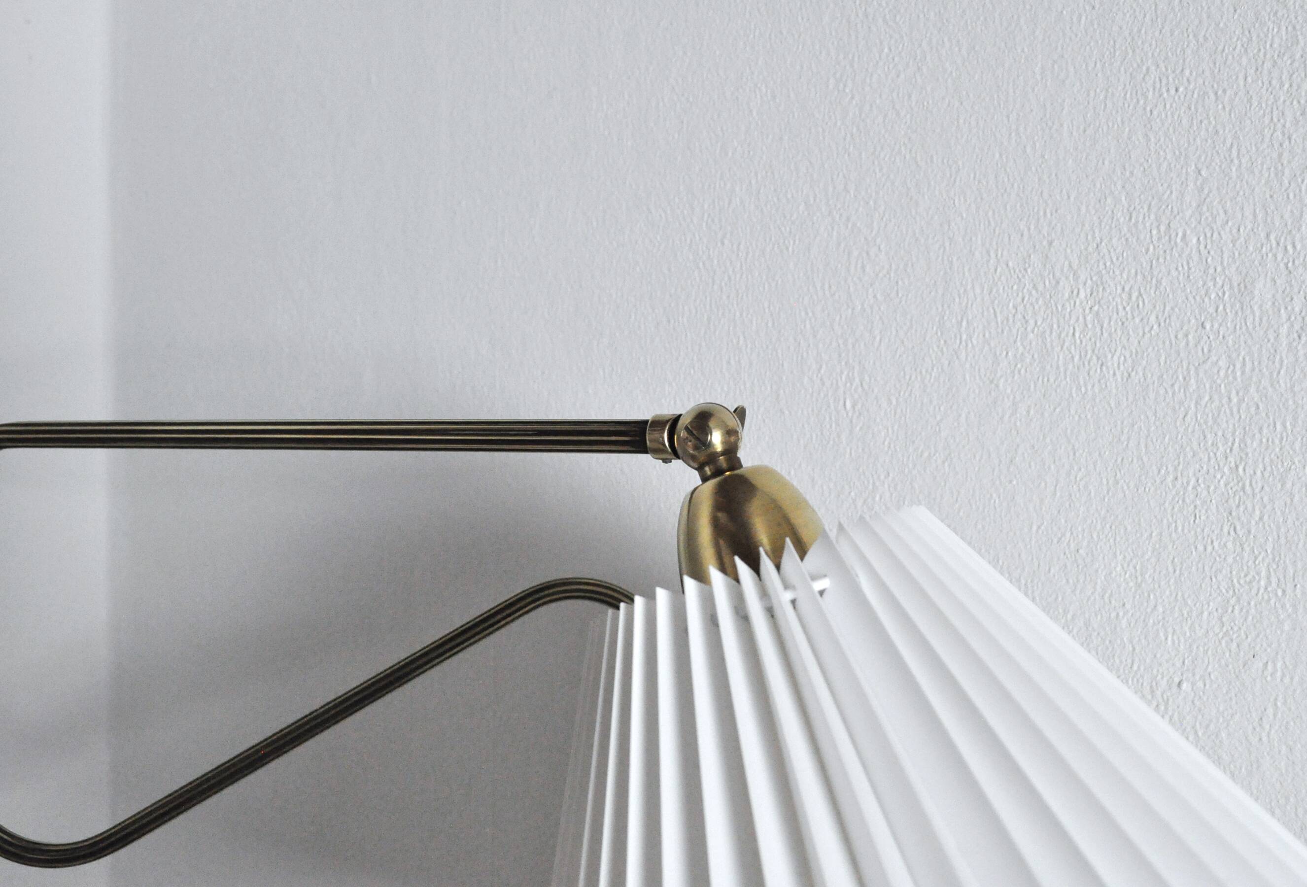 Danish Brass Swing Arm Wall Lamp, 1950s