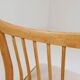 Vintage Dining Chairs Set of 4, Natural beech wood, Herringbone fabric