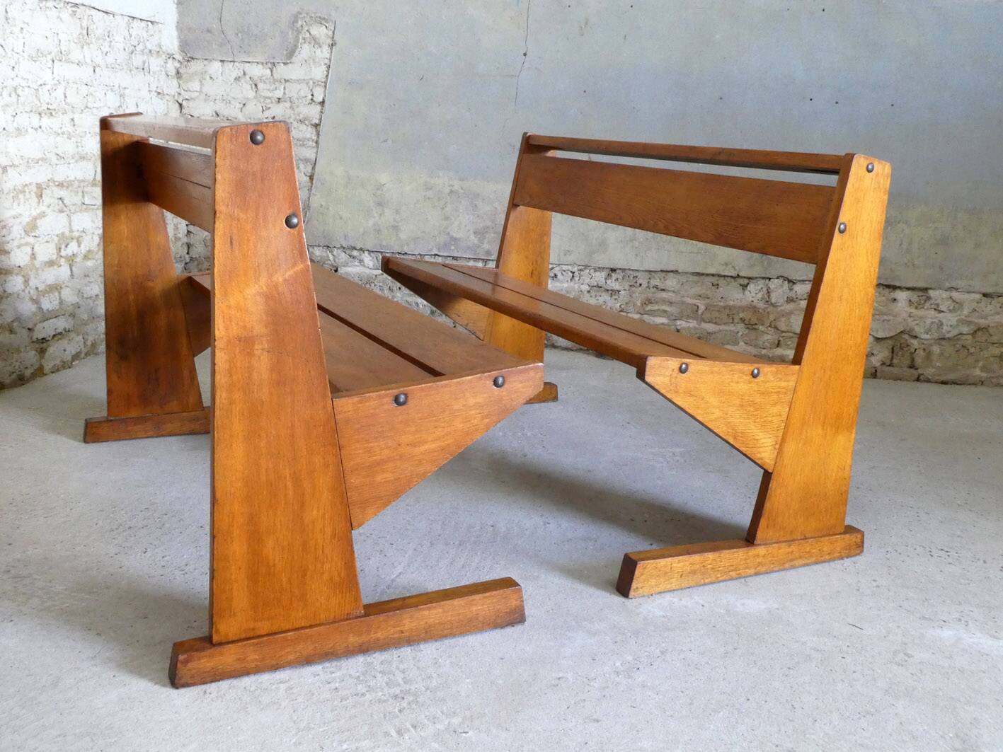 oak community bench, 1950