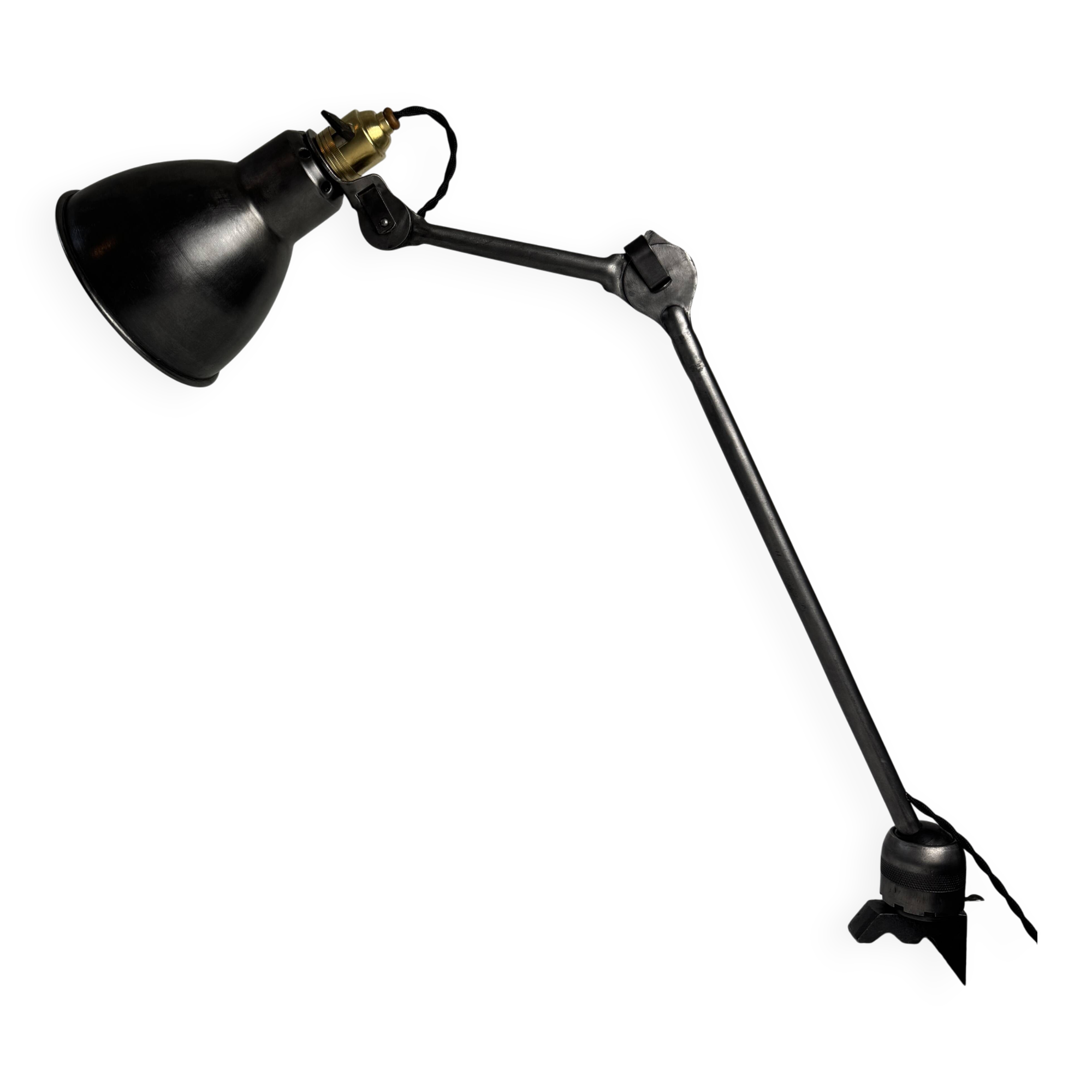 Old industrial clamp lamp "Gras Ravel" no. 204 semi-fixed