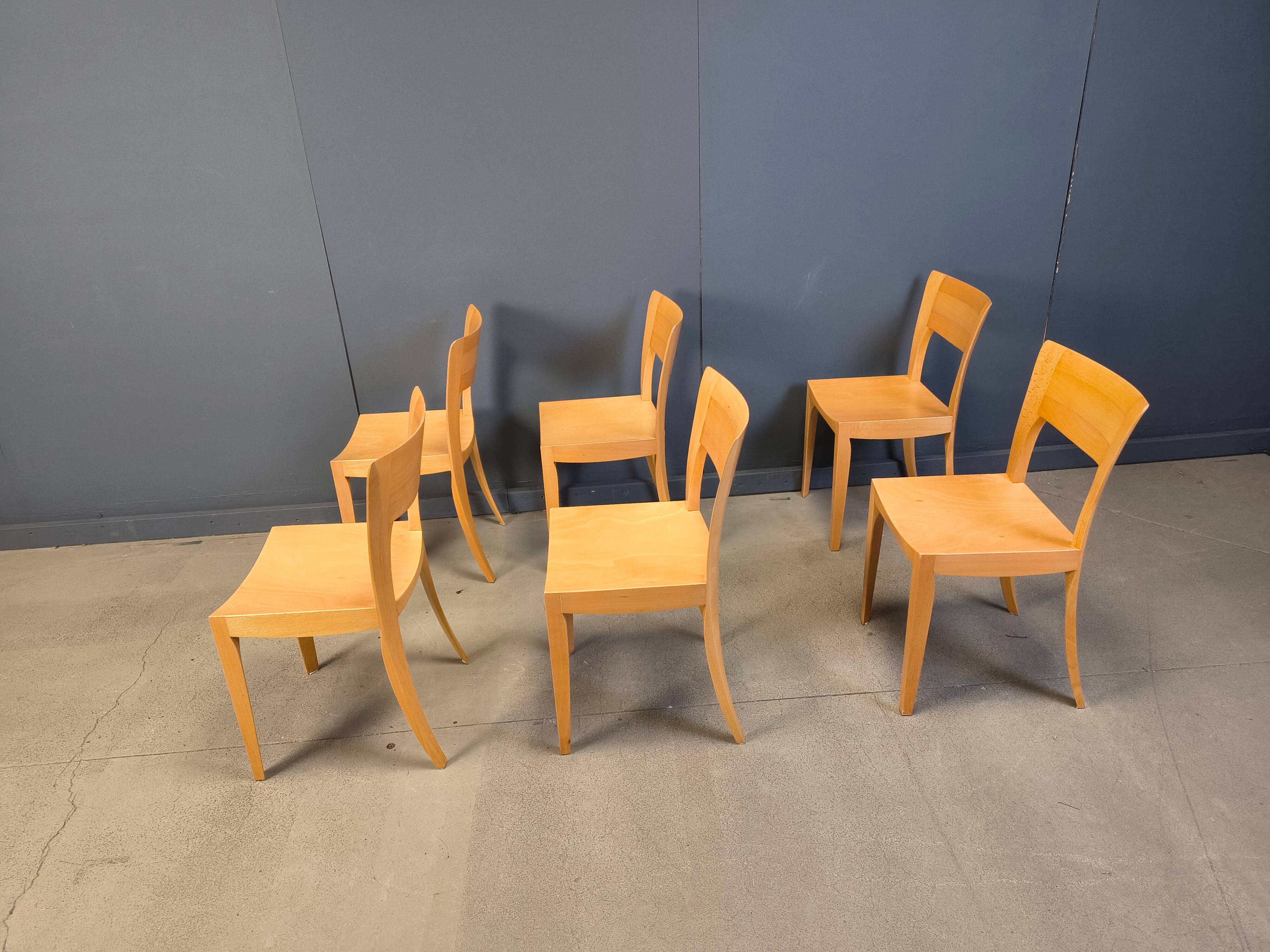 Vintage oak dining chairs, 1980s - Belgium