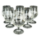 Set of 6 mid century cocktail glasses with beautiful decor 1950s 1960s glasses